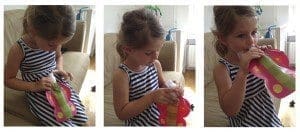 Fenne met drinkzakje