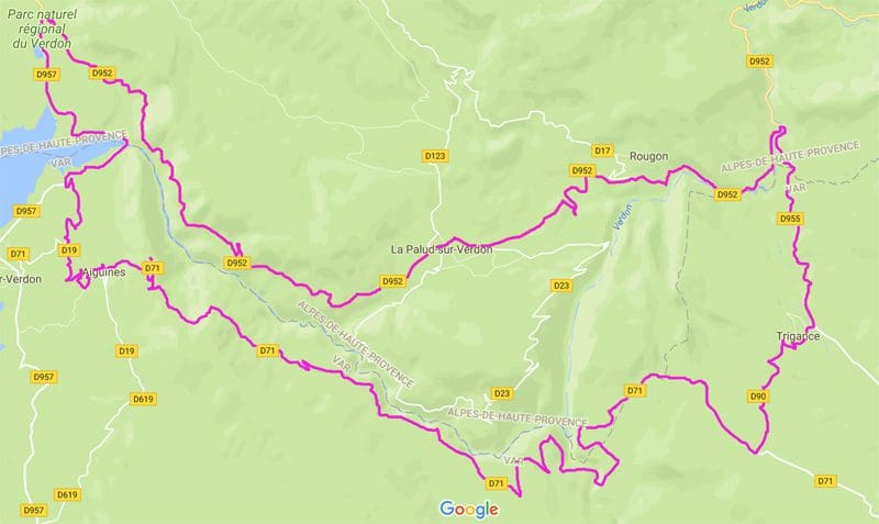 route verdon maps google