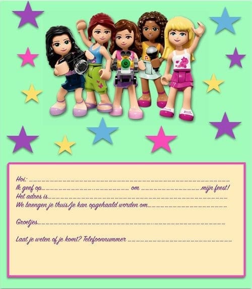 lego friends uitnodiging