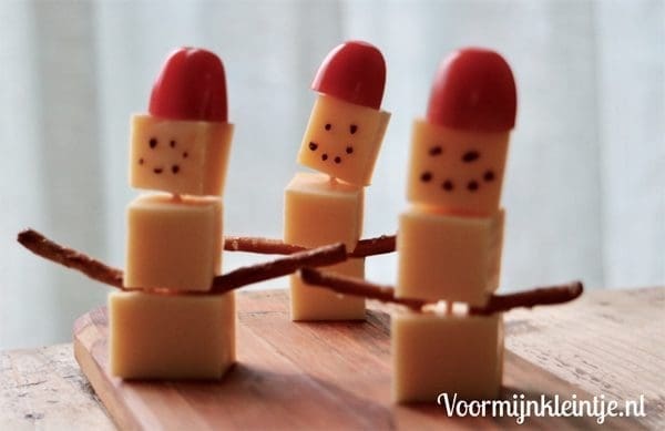 kaas blokjes kersthapje