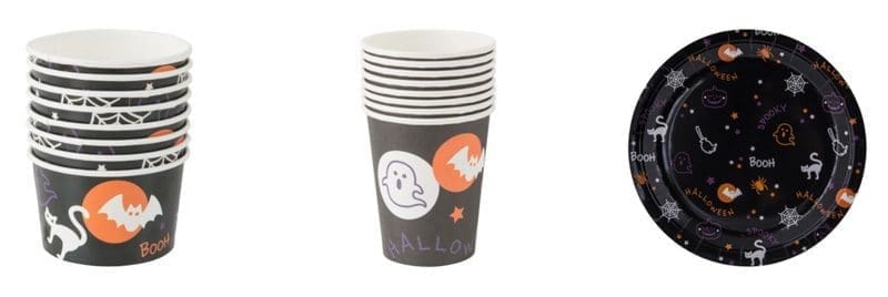 halloween bekers bordjes