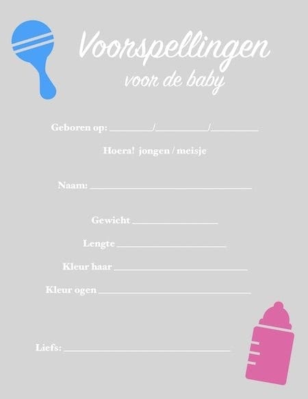 babyshower voorspellen
