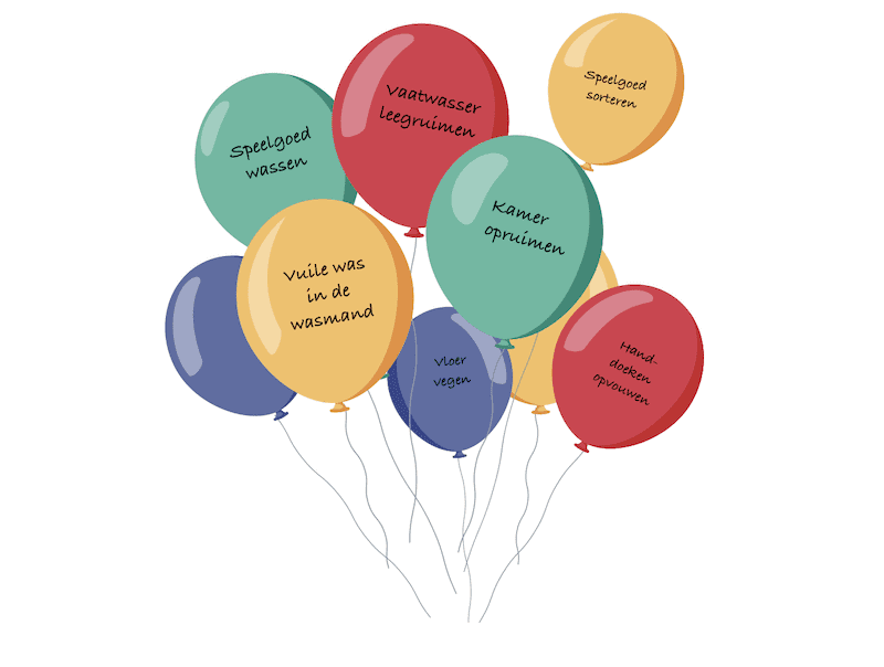 spelletjes opruimen ballonnen