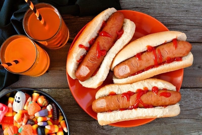 hapjes hotdog halloween