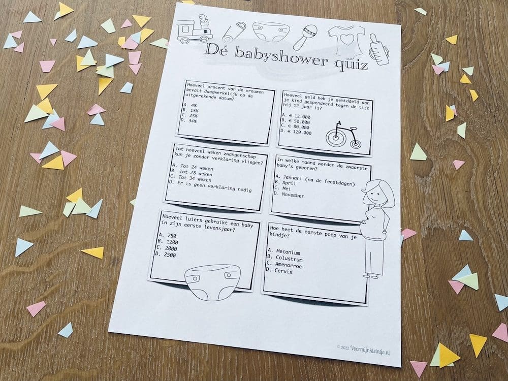 babyshower spelletjes quiz