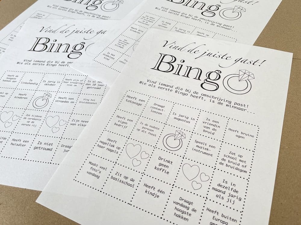 trouwen bingo