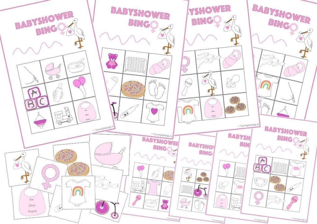 babyshower bingo meisje