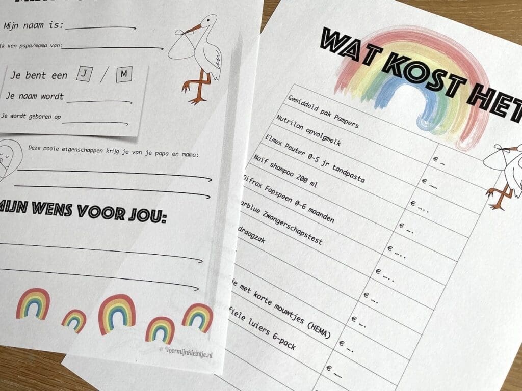 regenboog thema babyshower spelletjes