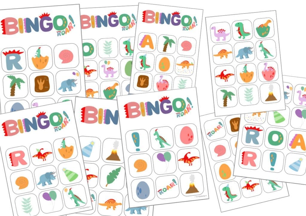 dino kinderfeestje bingo