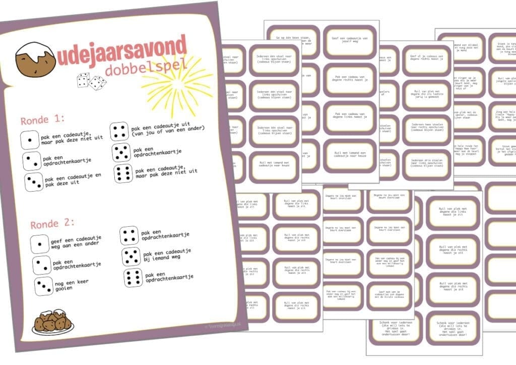oudejaarsavond dobbelspel opdrachten