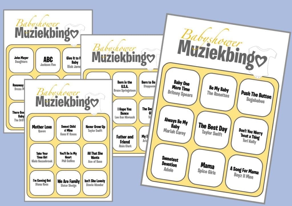 babyshower muziekbingo