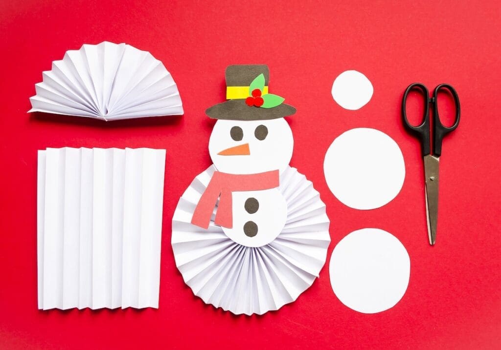 sneeuwpop papier knutselen