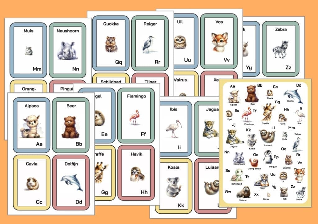 flashcards ABC printen